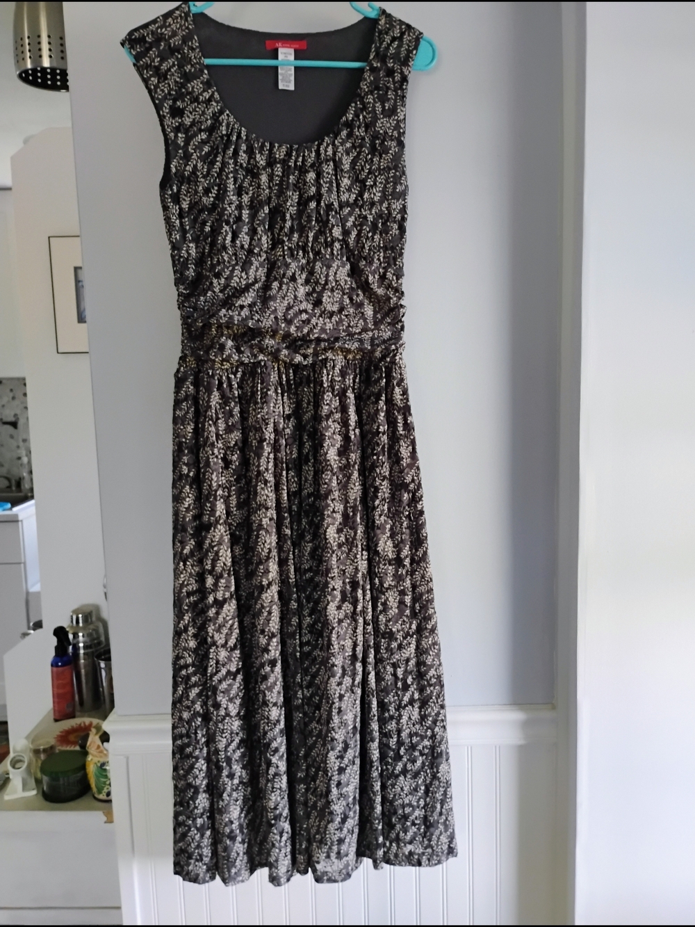 Anne Klein Gray & Ivory Floral Dress